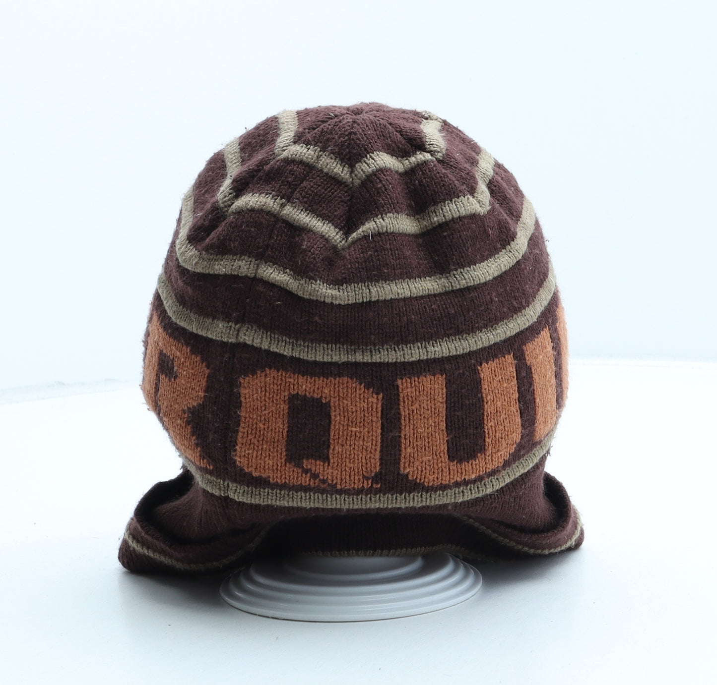 Quiksilver Mens Brown Striped Acrylic Beanie One Size