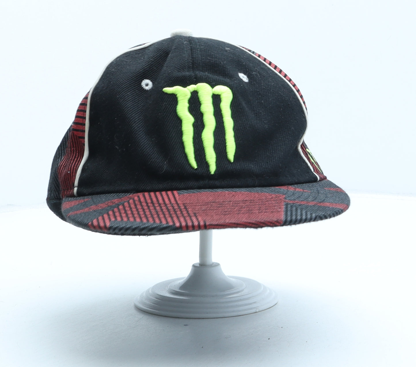 Monster Energy Mens Black Geometric Cotton Snapback Size 7 1/4