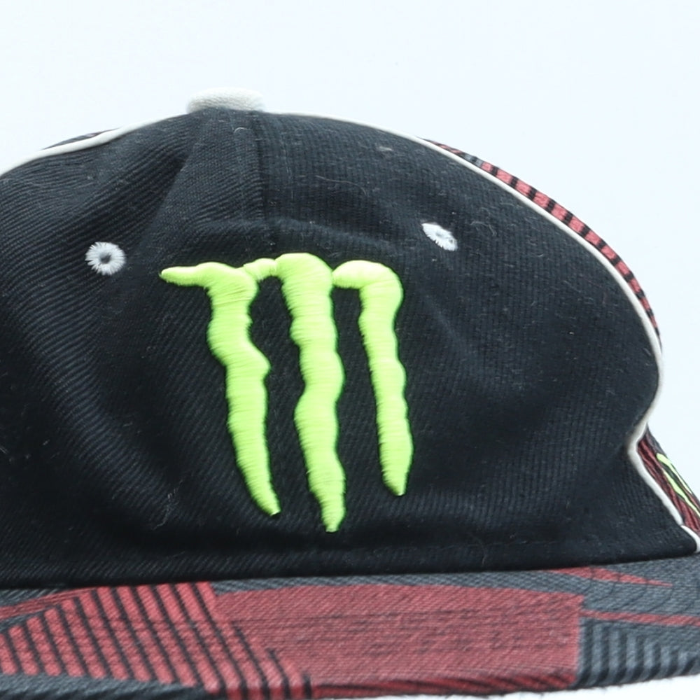 Monster Energy Mens Black Geometric Cotton Snapback Size 7 1/4