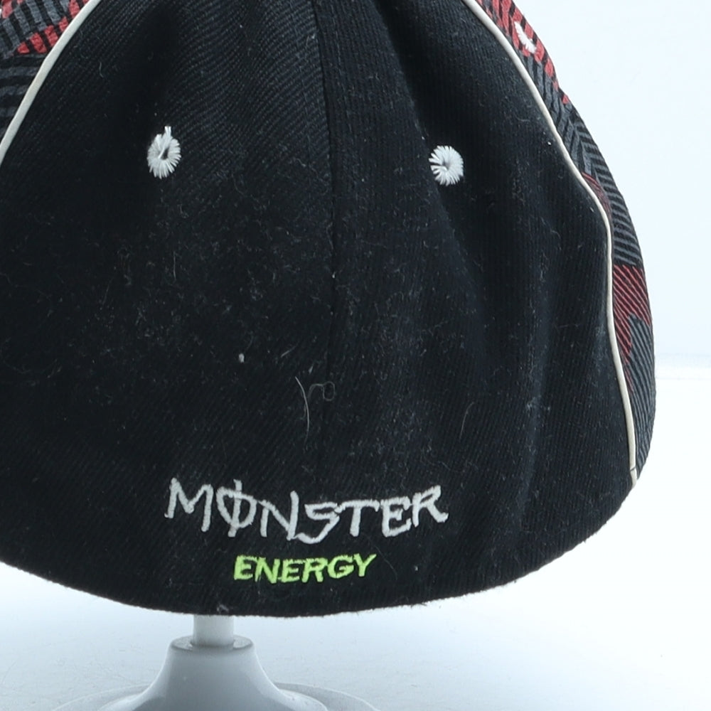 Monster Energy Mens Black Geometric Cotton Snapback Size 7 1/4