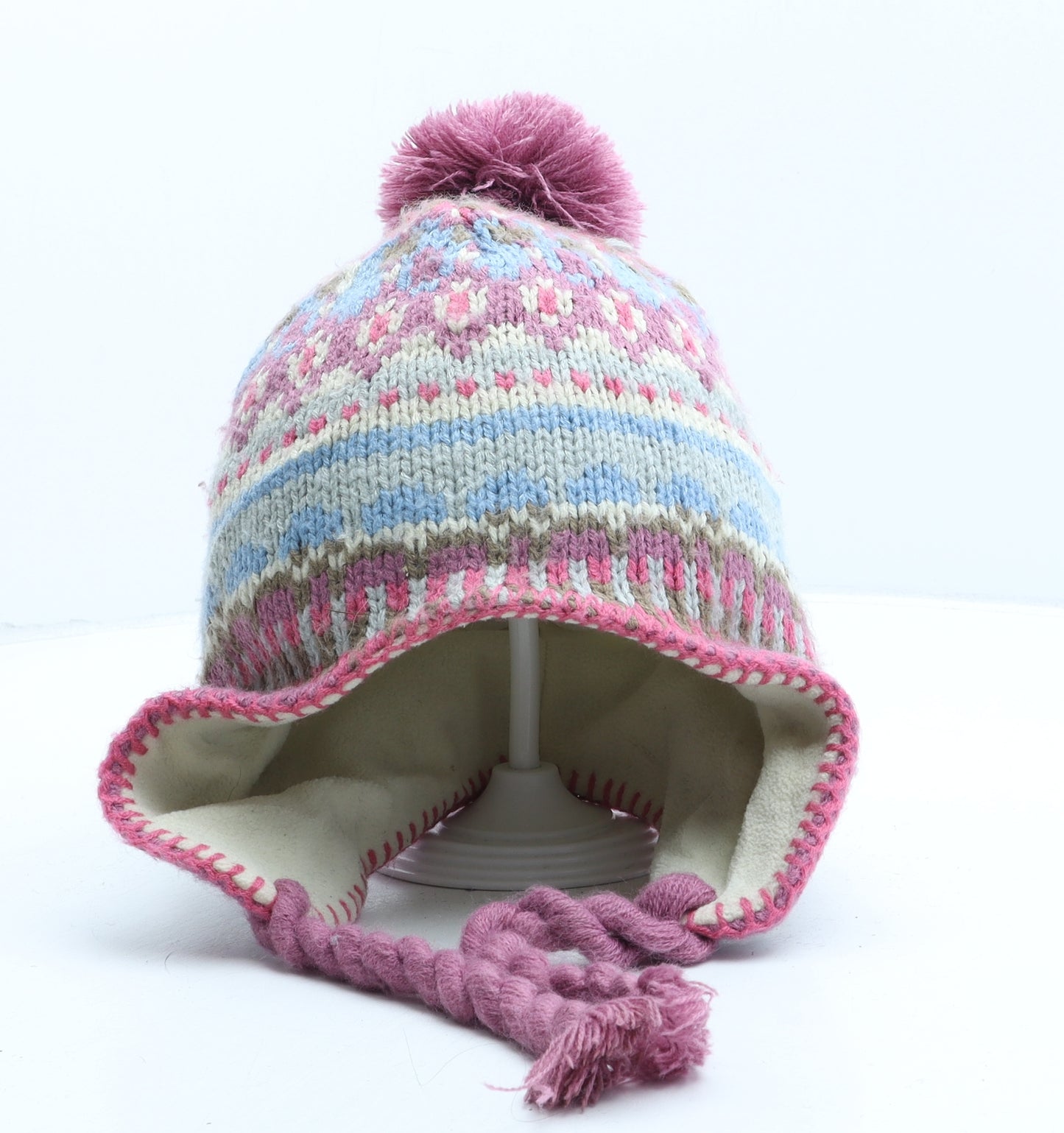 Cotton Traders Womens Multicoloured Striped Acrylic Bonnet One Size