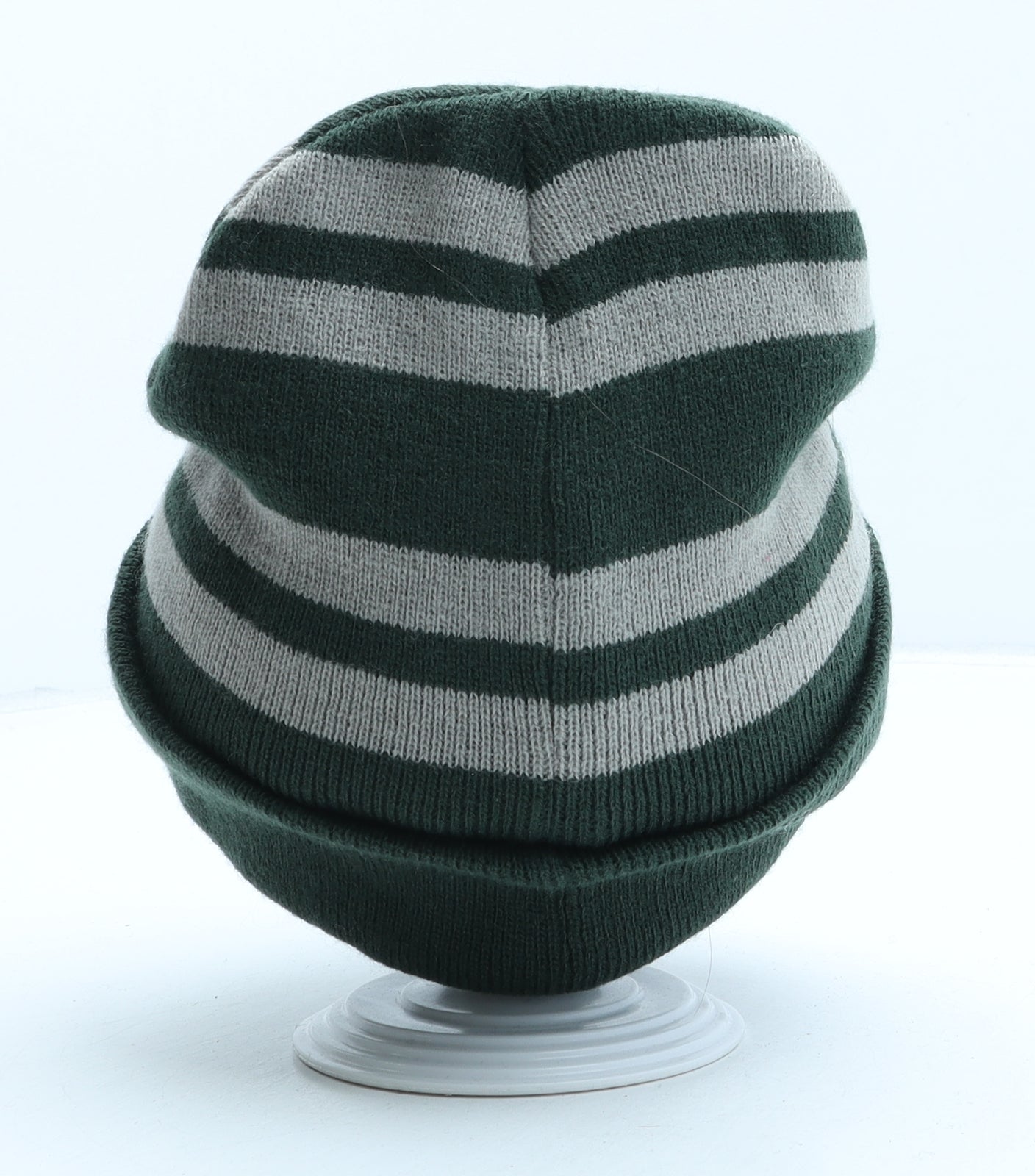 Harry Potter Boys Green Striped Acrylic Beanie One Size - Slytherin