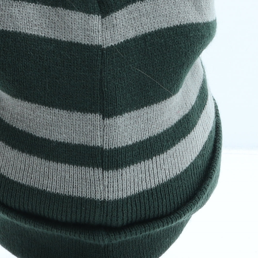 Harry Potter Boys Green Striped Acrylic Beanie One Size - Slytherin