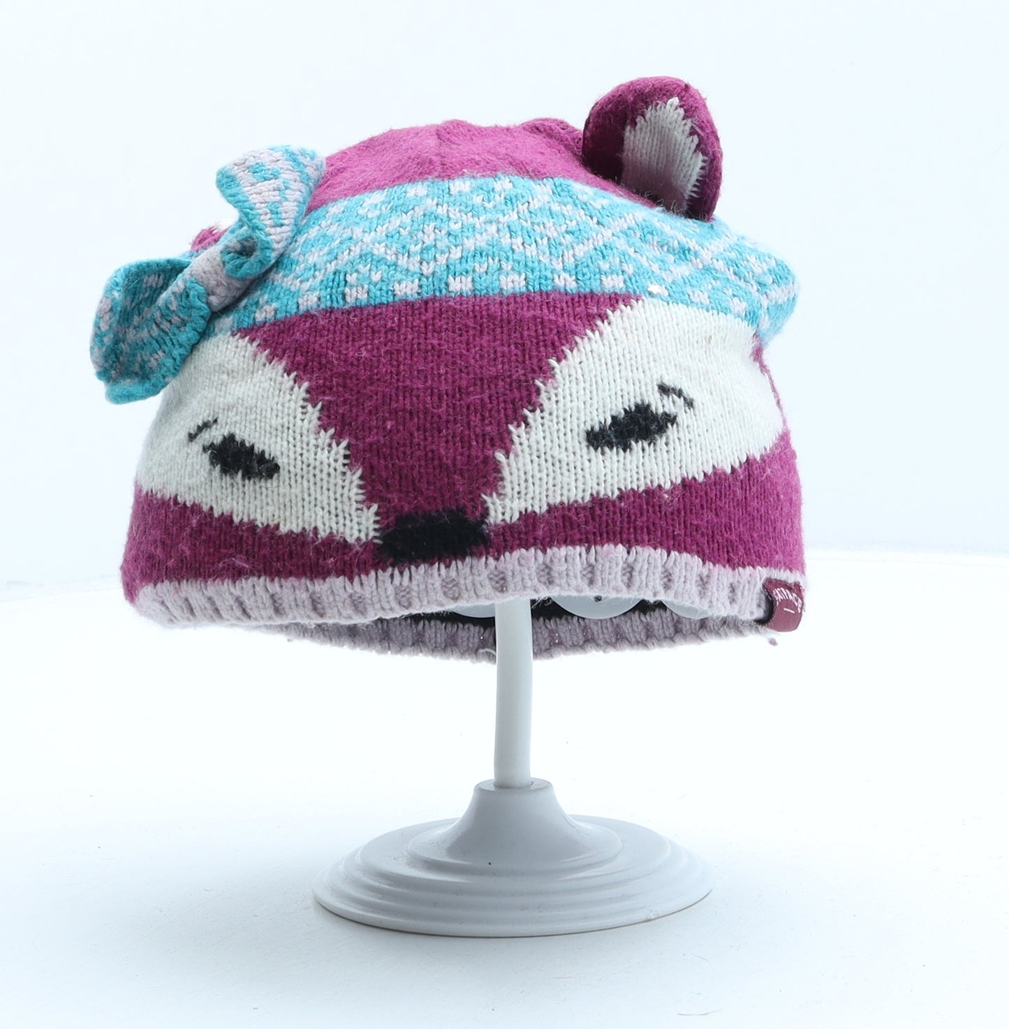 Fat Face Girls Purple Acrylic Beanie One Size - Fox