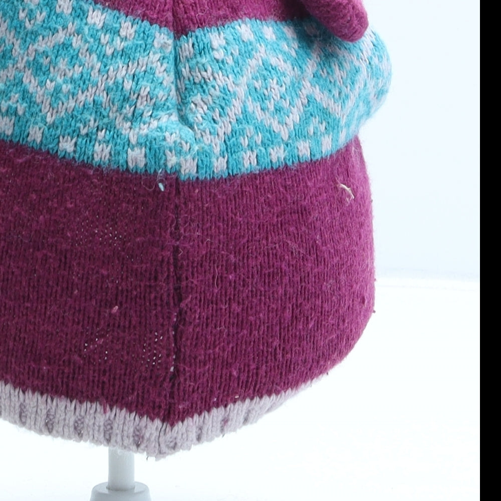 Fat Face Girls Purple Acrylic Beanie One Size - Fox