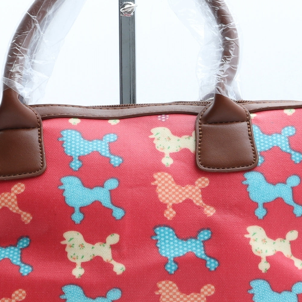 Preworn Womens Multicoloured Geometric Polyurethane Top Handle Bag Size Medium - Poodle Print