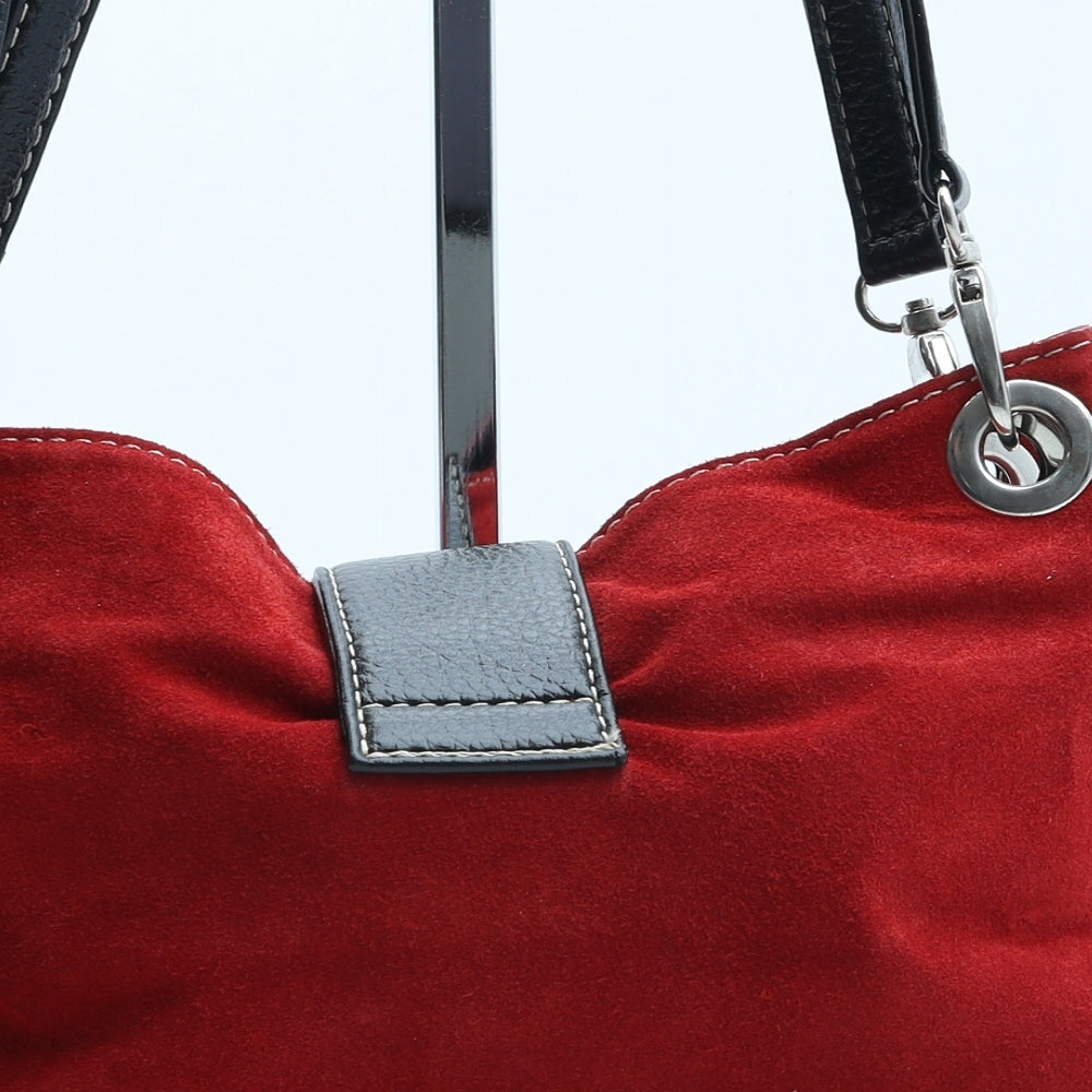 Preworn Womens Red Polyurethane Top Handle Bag Size Small