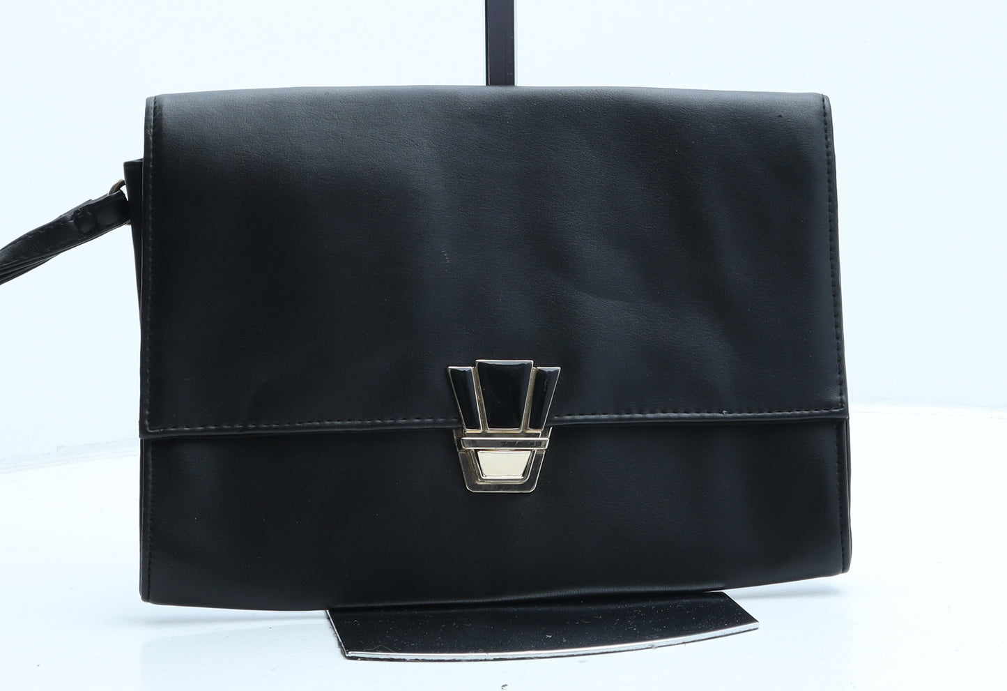 Atmosphere Womens Black Polyurethane Clutch Size Small