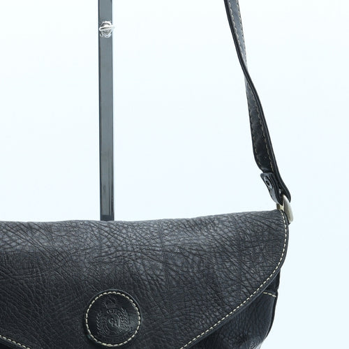 Shilton International Womens Black Polyurethane Crossbody Size Small