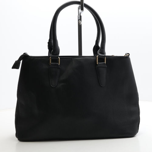 Fashion Womens Black Polyurethane Top Handle Bag Size Medium