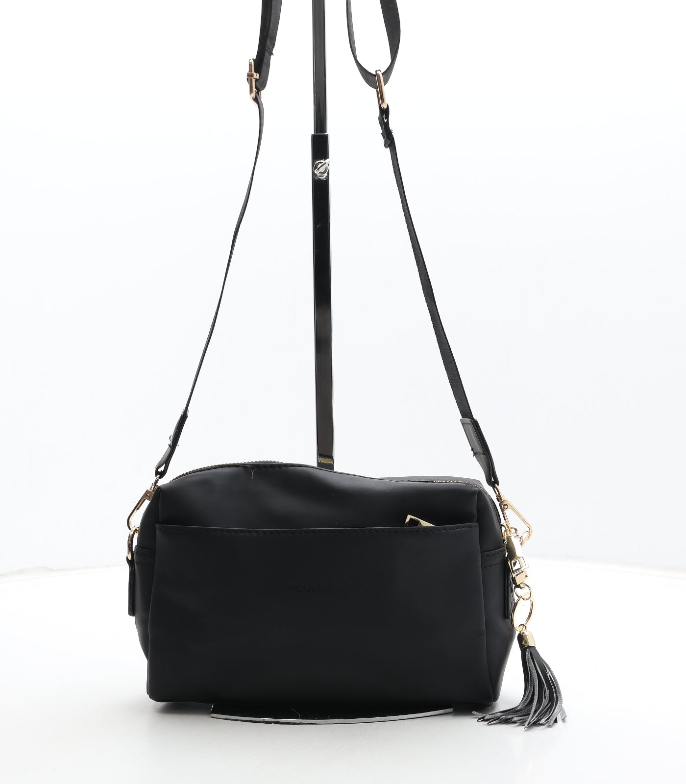 Roulens Womens Black Polyester Crossbody Size Small