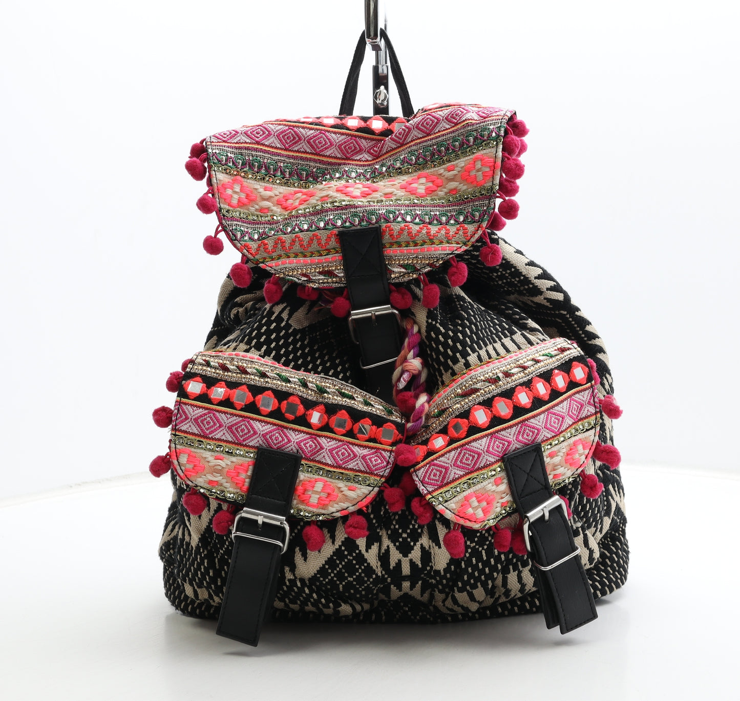 Atmosphere Womens Multicoloured Geometric Polyester Backpack Size Large