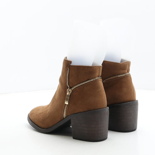 Atmosphere Womens Brown Leather Bootie Boot UK 3 36