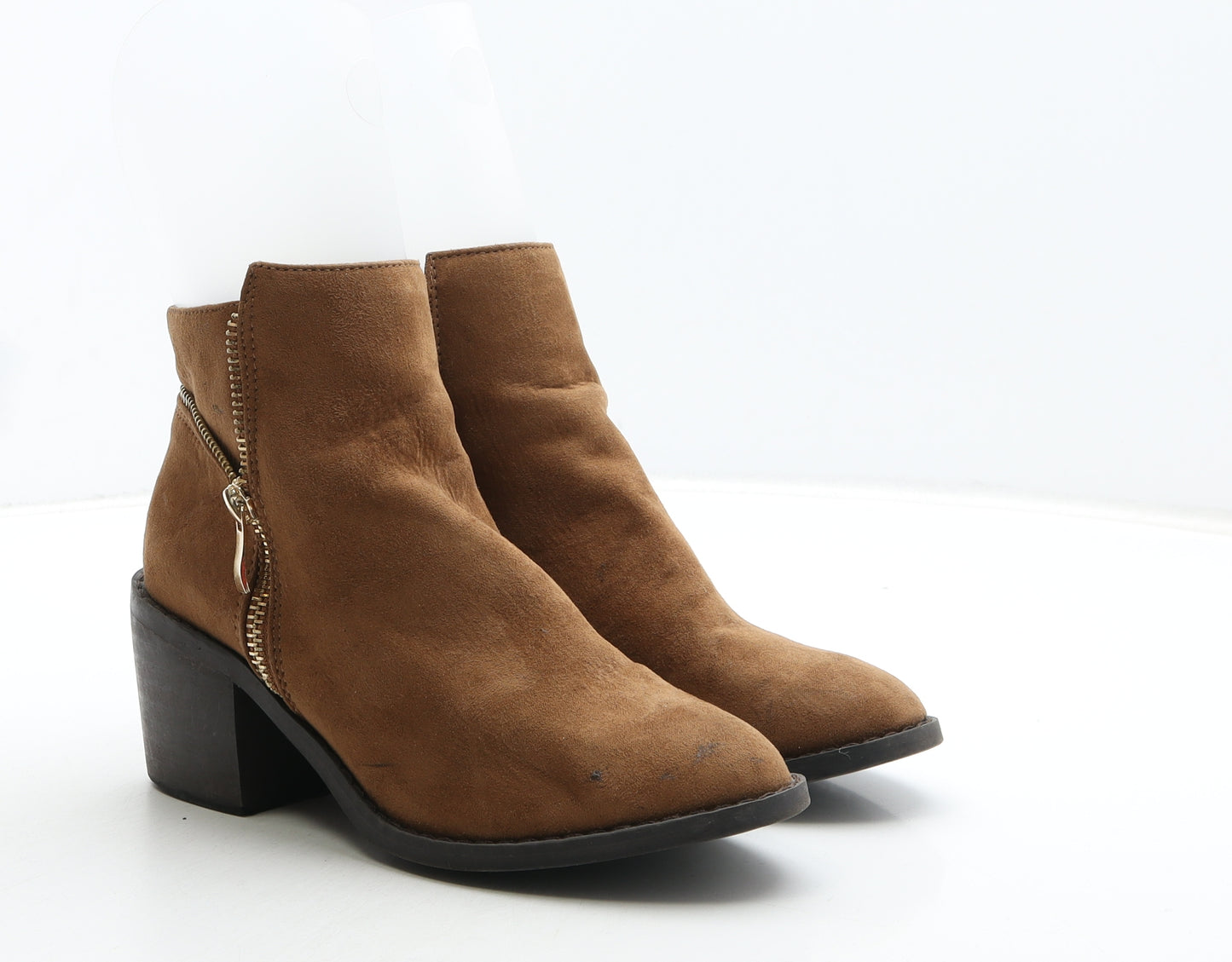 Atmosphere Womens Brown Leather Bootie Boot UK 3 36