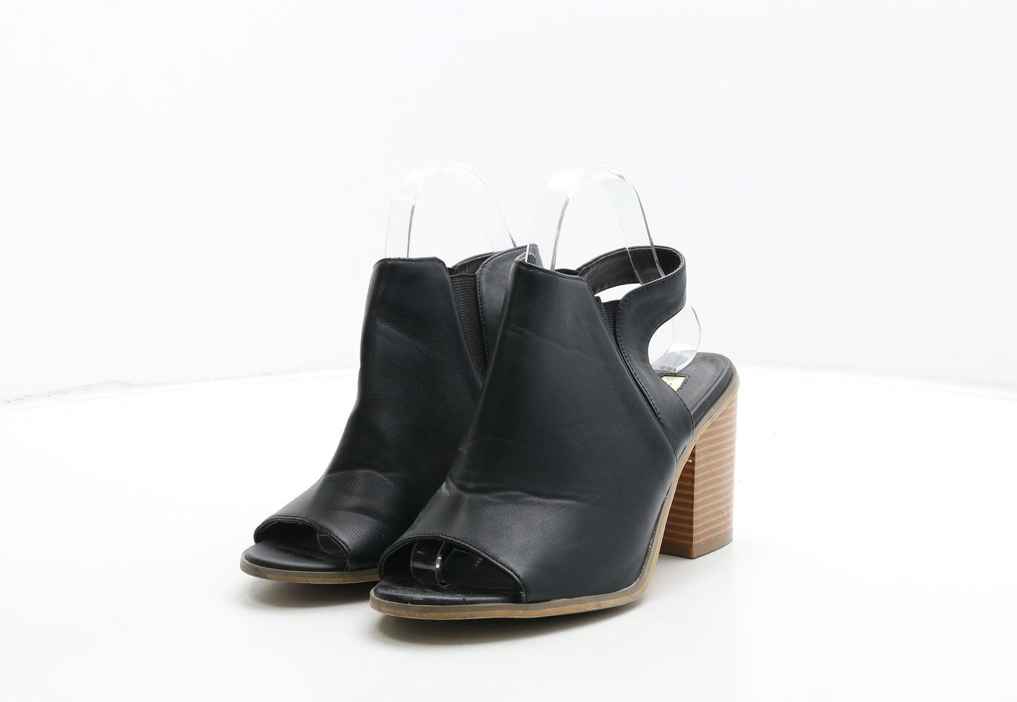 Atmosphere Womens Black Leather Slingback Heel UK 6 39