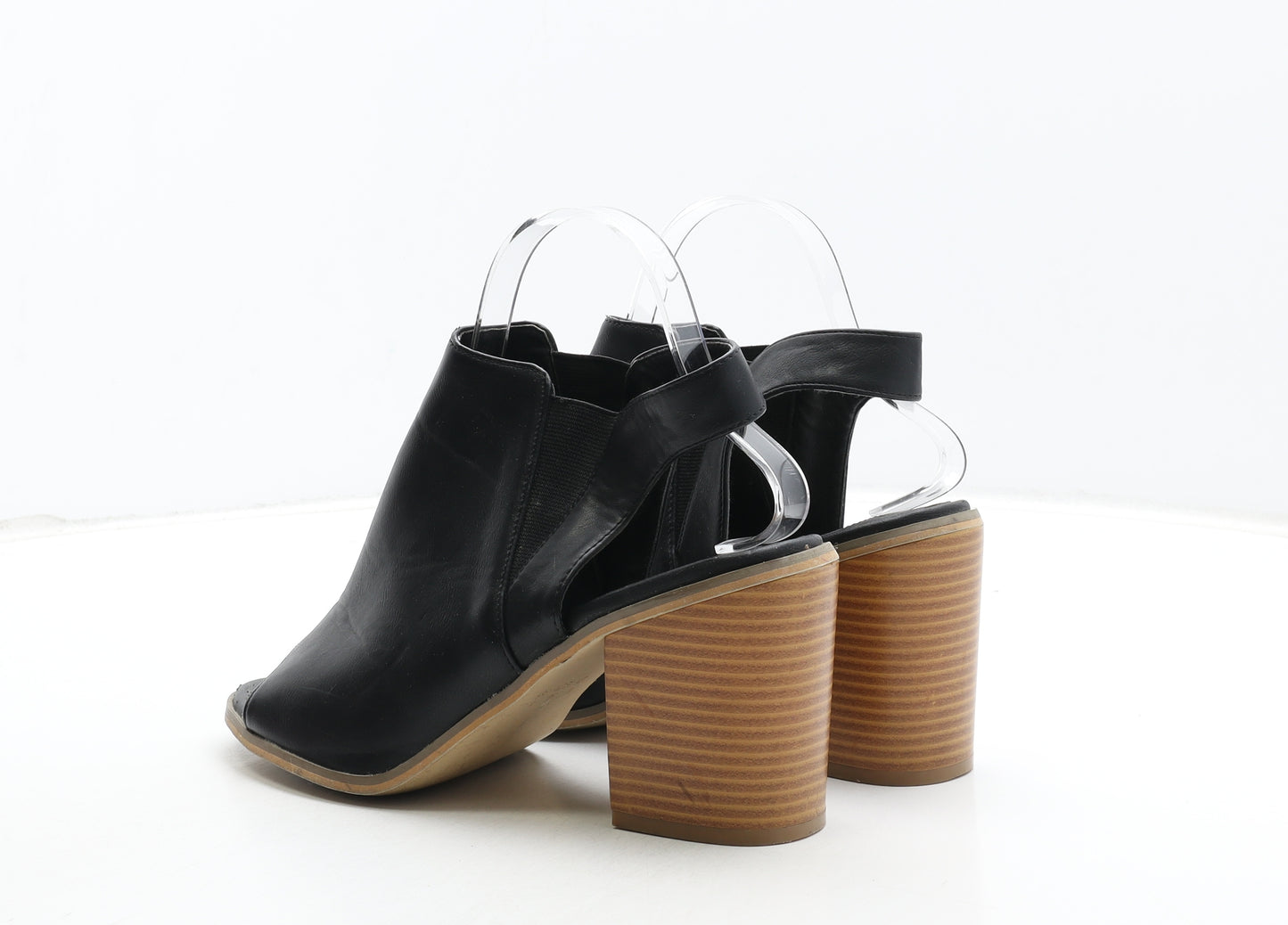 Atmosphere Womens Black Leather Slingback Heel UK 6 39