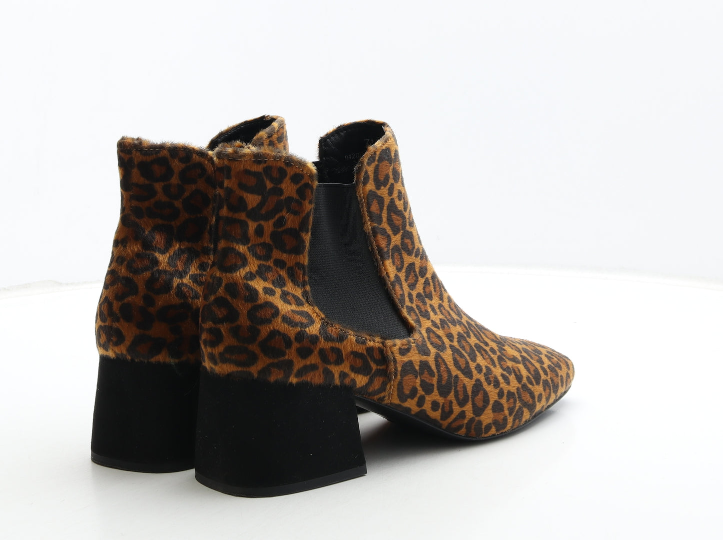 Marks and Spencer Womens Brown Animal Print Polyester Chelsea Boot UK 7.5 - Leopard Print