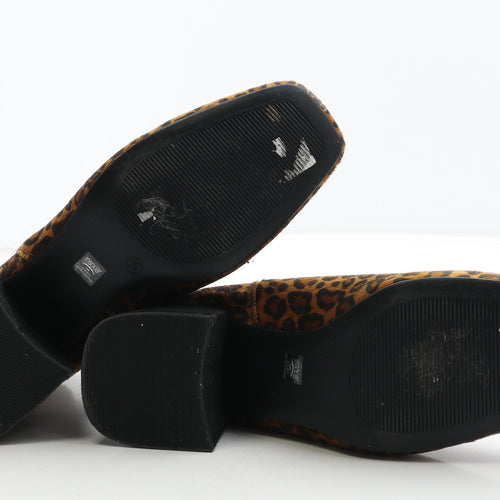 Marks and Spencer Womens Brown Animal Print Polyester Chelsea Boot UK 7.5 - Leopard Print