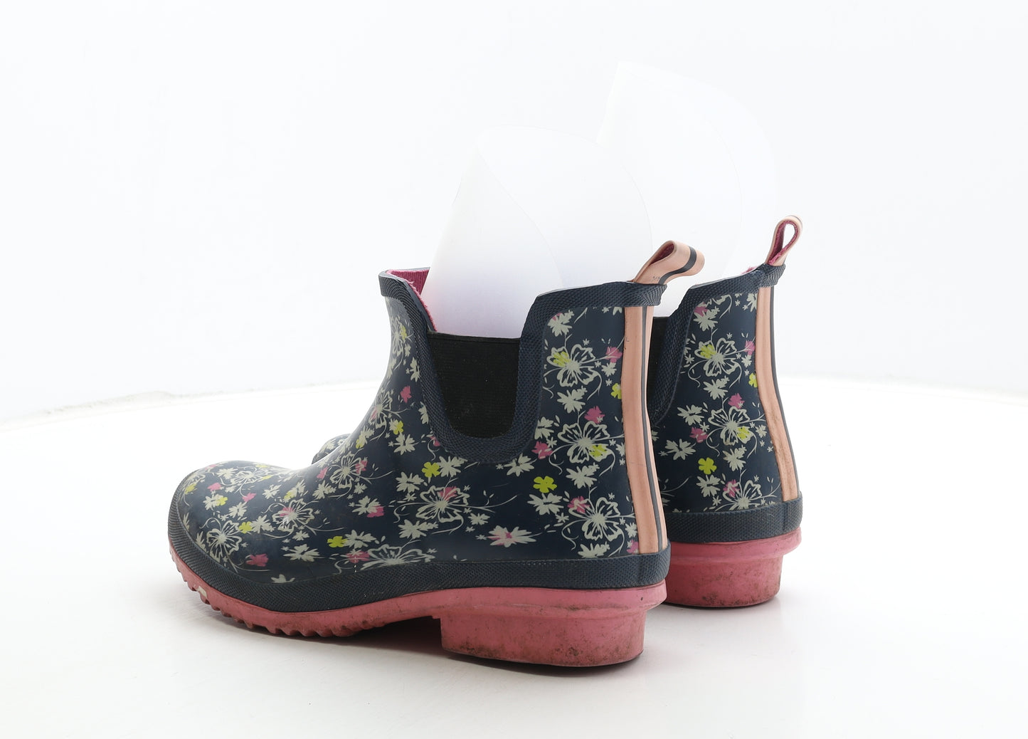 Preworn Womens Blue Floral Rubber Wellies Boot UK 6