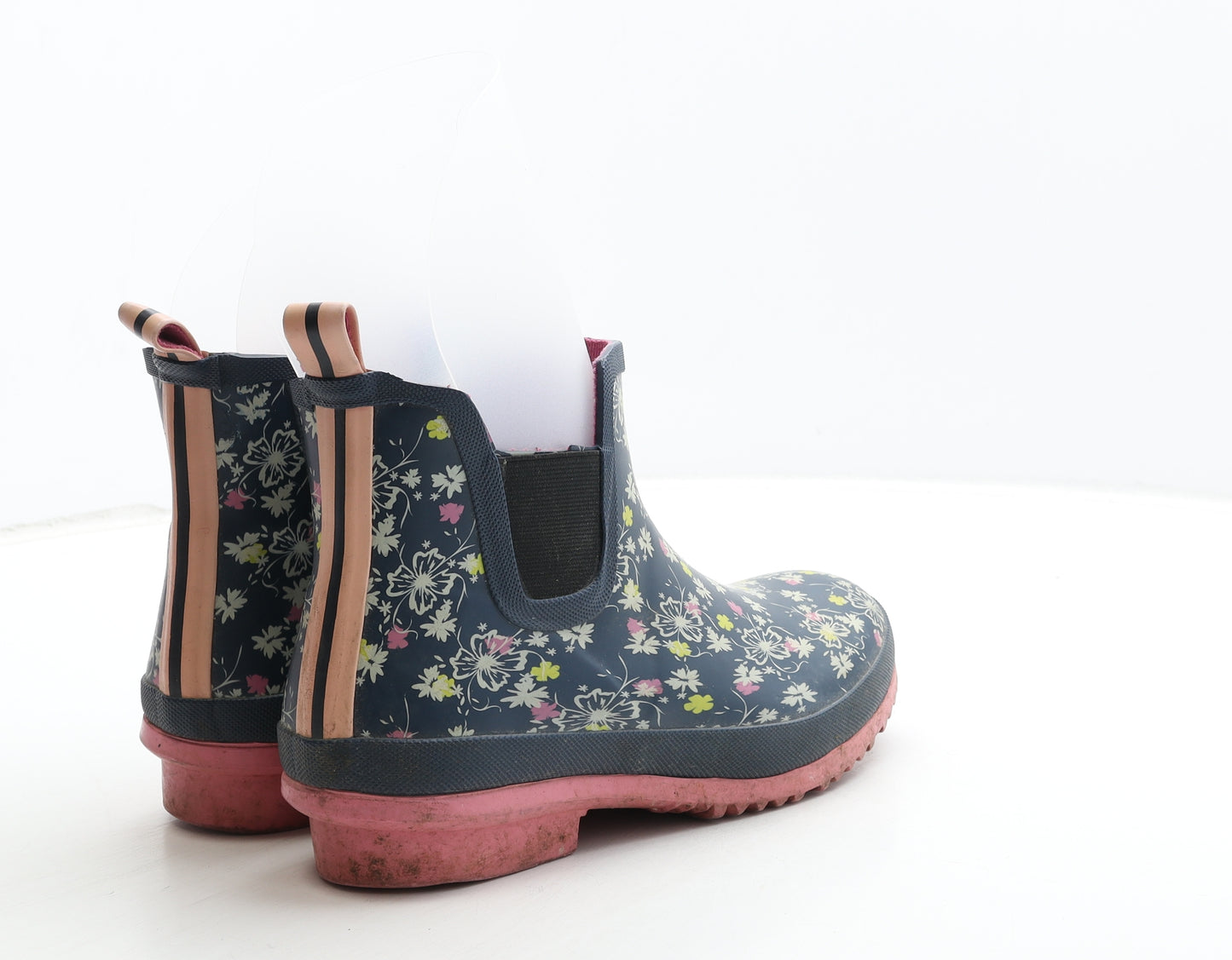 Preworn Womens Blue Floral Rubber Wellies Boot UK 6