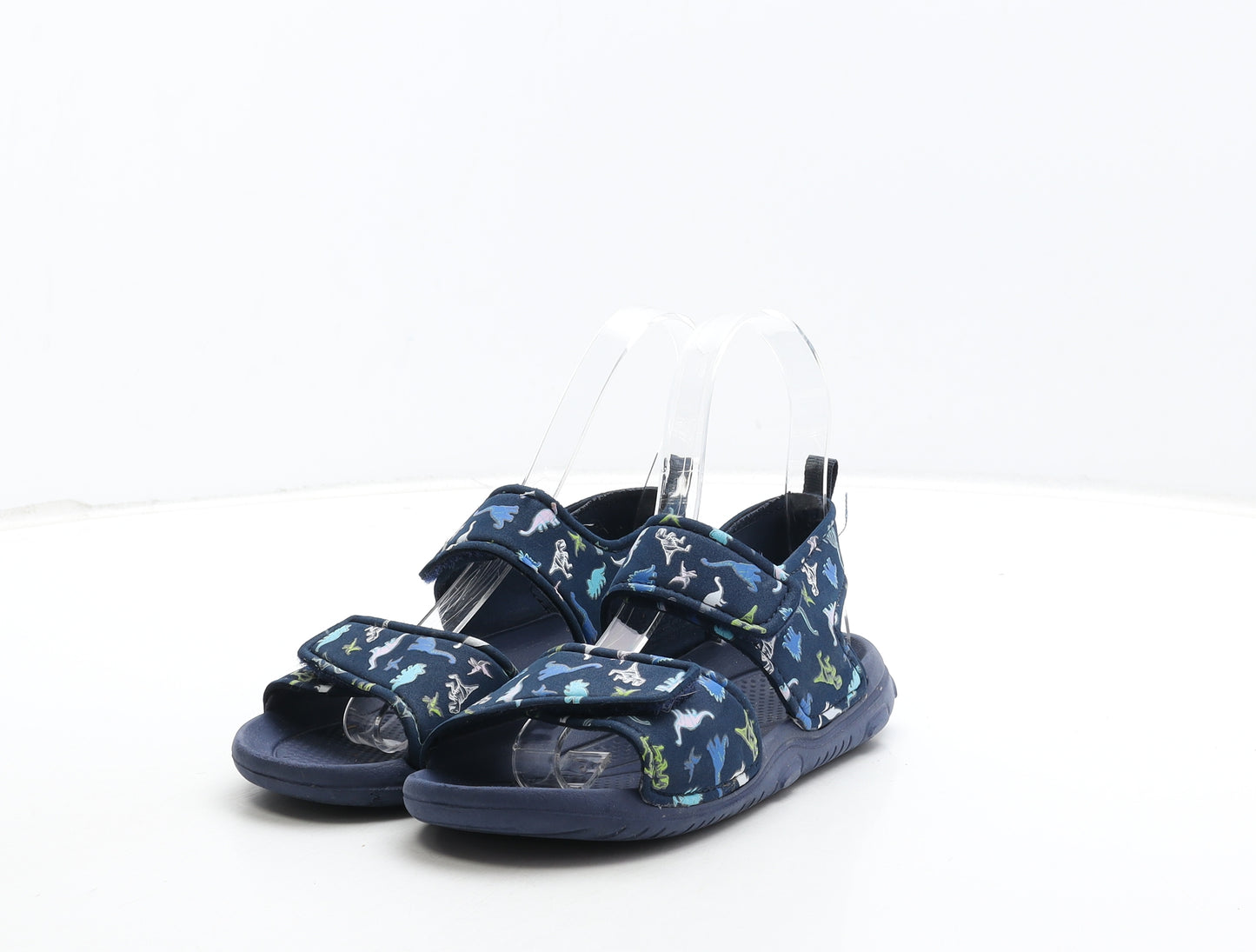 H&M Boys Black Polyester Slingback Sandal UK 12 30 - Dinosaur Detail