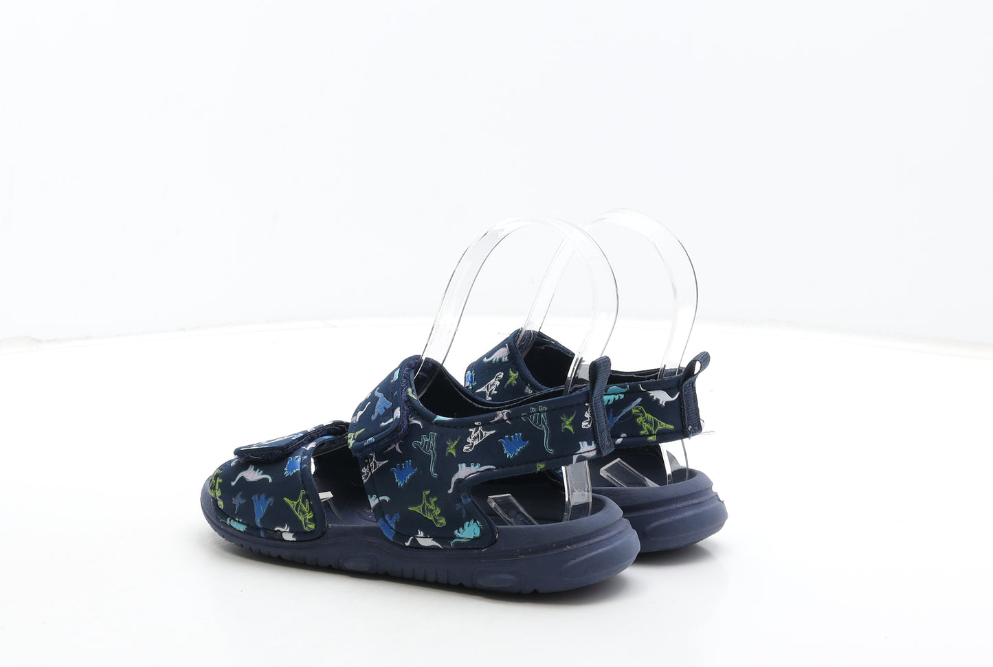 H&M Boys Black Polyester Slingback Sandal UK 12 30 - Dinosaur Detail