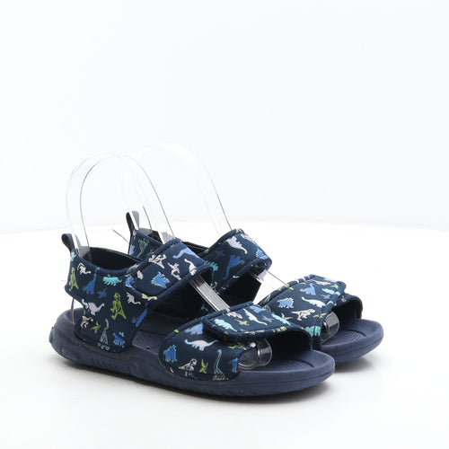 H&M Boys Black Polyester Slingback Sandal UK 12 30 - Dinosaur Detail
