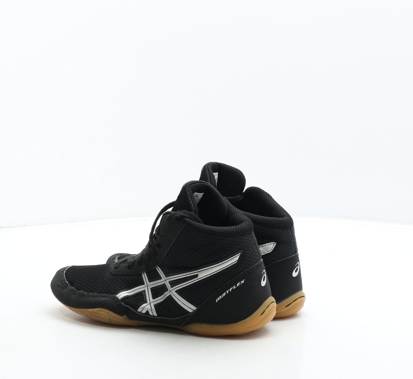 ASICS Boys Black Leather Trainer UK 1 32 US 2.5 - Matflex