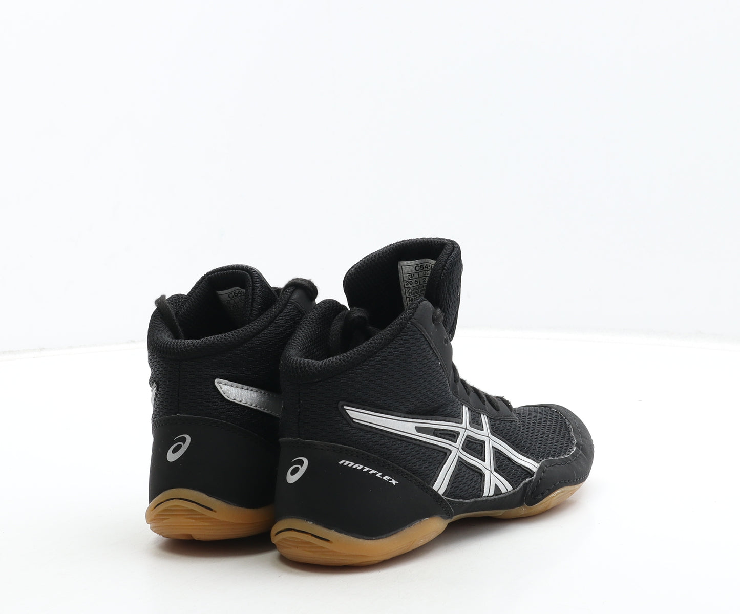 ASICS Boys Black Leather Trainer UK 1 32 US 2.5 - Matflex