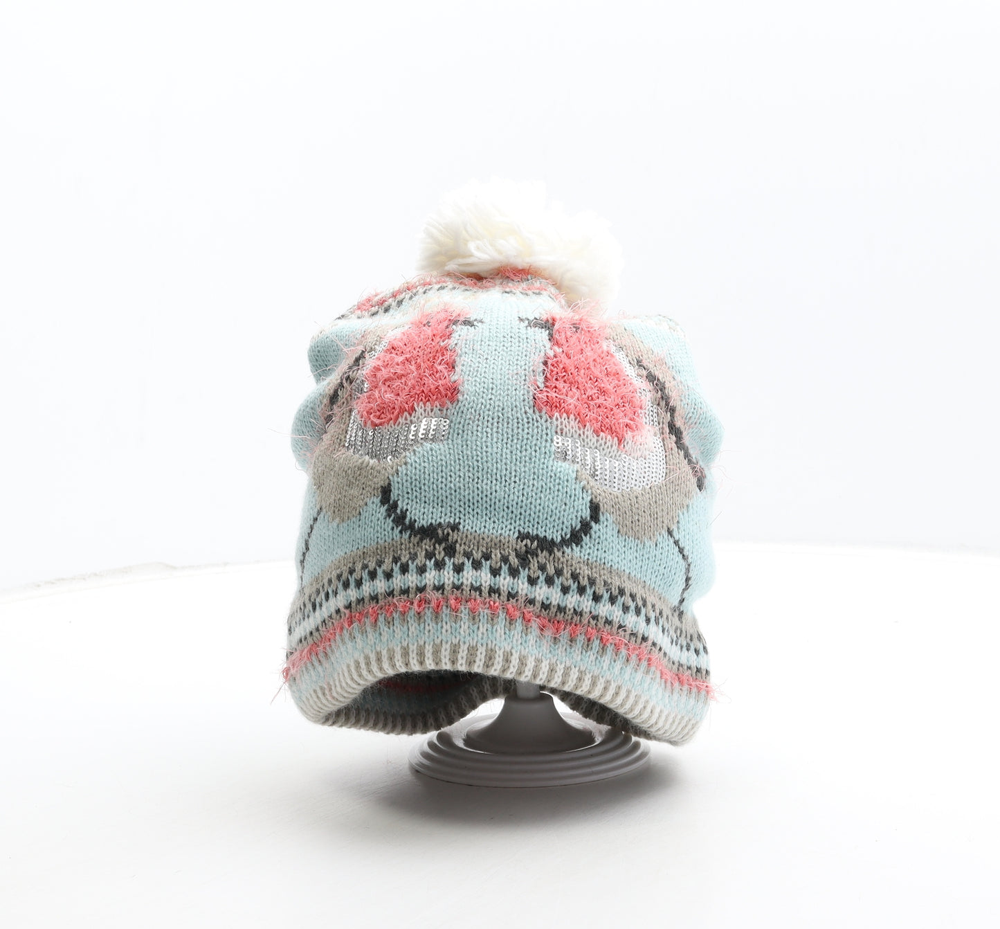 Marks and Spencer Womens Blue Acrylic Bobble Hat One Size - Robin Detail