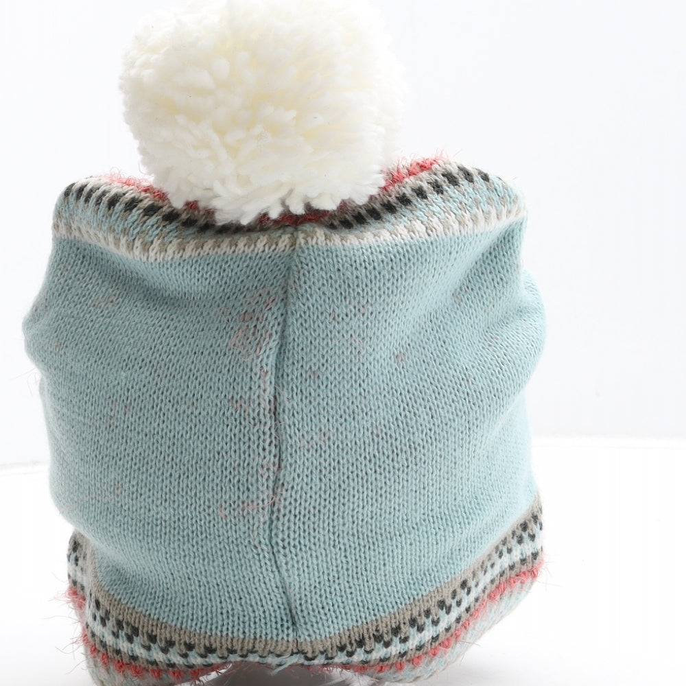 Marks and Spencer Womens Blue Acrylic Bobble Hat One Size - Robin Detail
