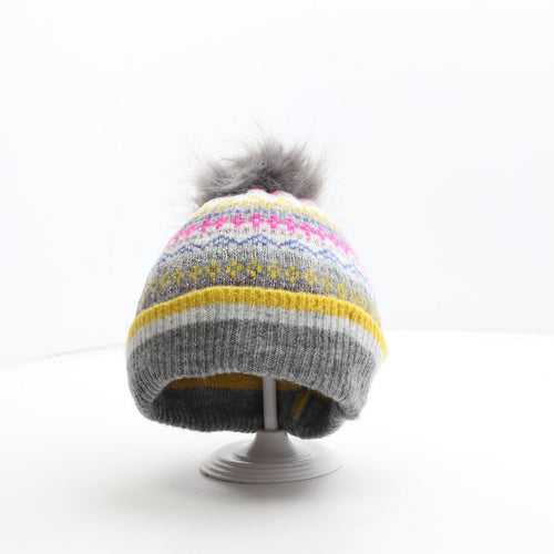 George Girls Multicoloured Fair Isle Acrylic Bobble Hat Size S