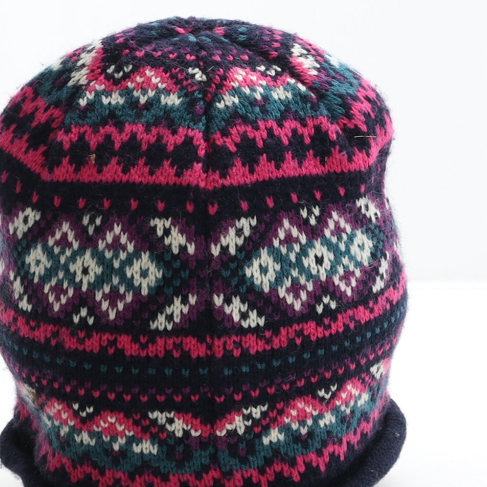 Animal Womens Multicoloured Fair Isle Acetate Beanie One Size