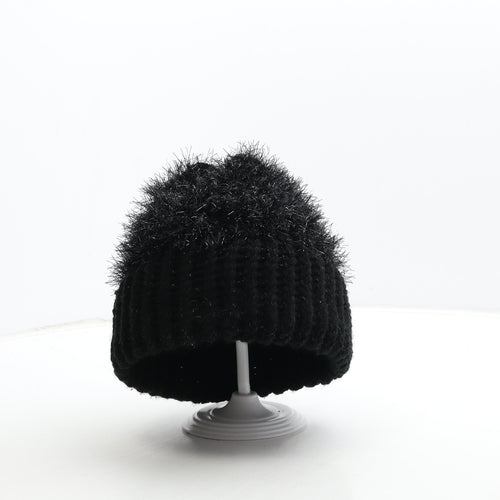 Preworn Womens Black Acrylic Beanie One Size