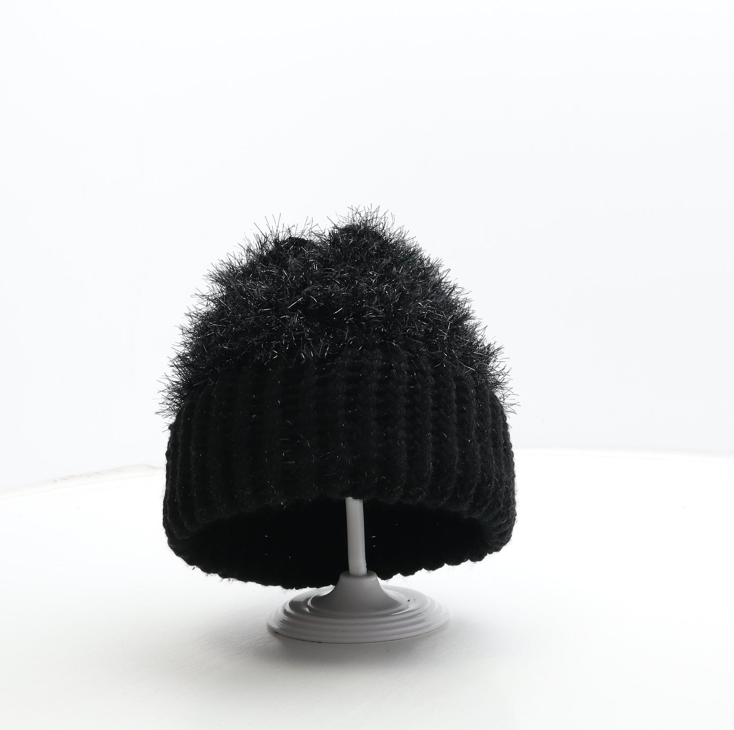 Preworn Womens Black Acrylic Beanie One Size