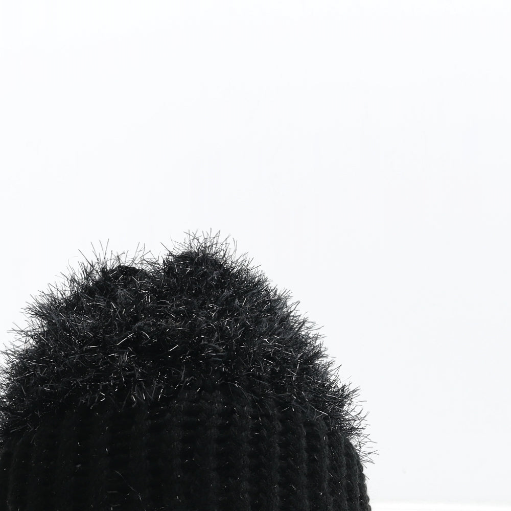 Preworn Womens Black Acrylic Beanie One Size