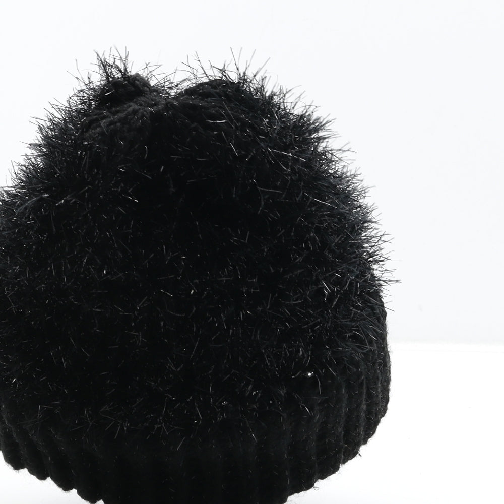 Preworn Womens Black Acrylic Beanie One Size
