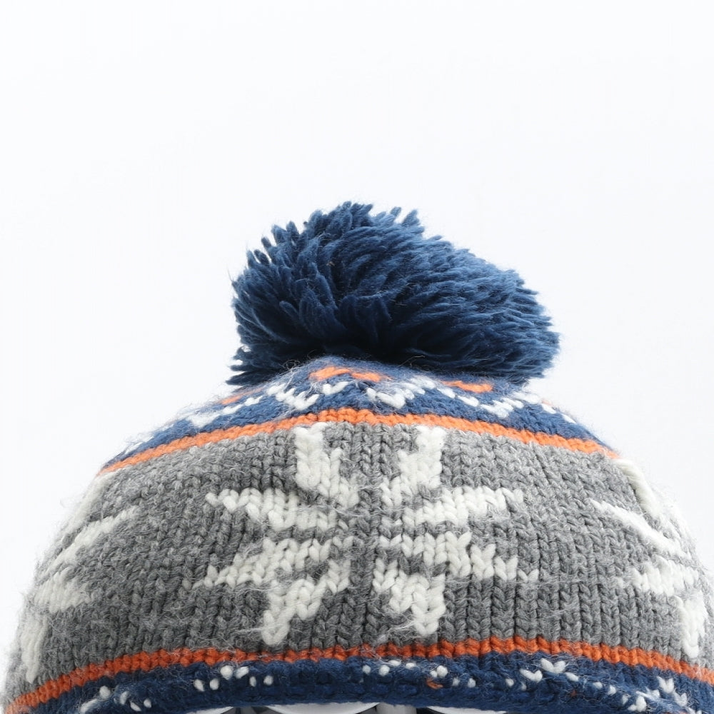 F&F Boys Blue Fair Isle Acrylic Bonnet Size S