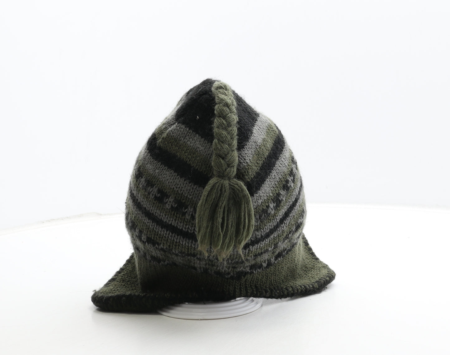 Parallel Boys Green Geometric Wool Bonnet One Size