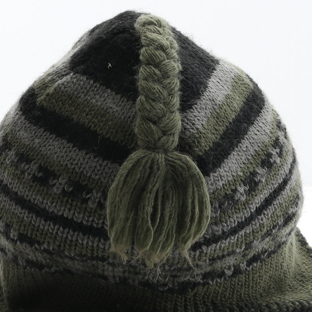 Parallel Boys Green Geometric Wool Bonnet One Size