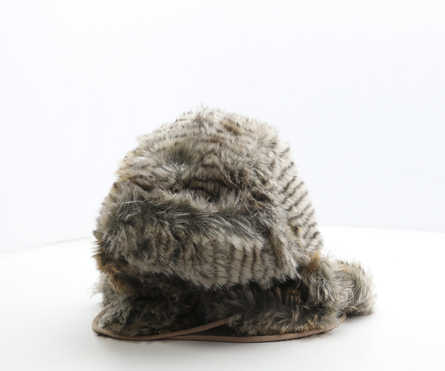 NEXT Womens Brown 100% Polyester Trapper Hat One Size - Pom Pom Detail