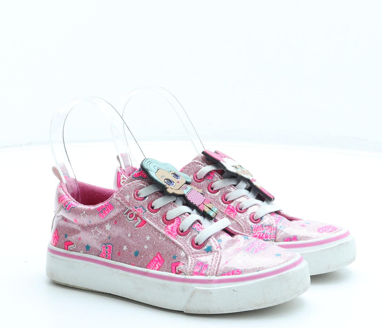 LOL Dolls Girls Pink Geometric Polyurethane Trainer UK 12 31