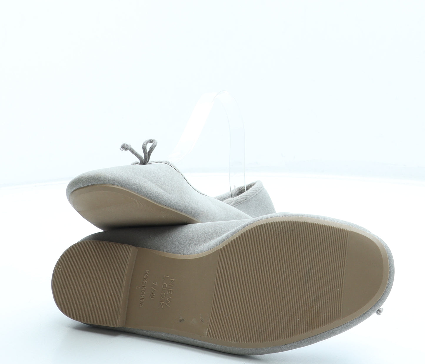 New Look Womens Grey Polyester Ballet Flat UK 7 40