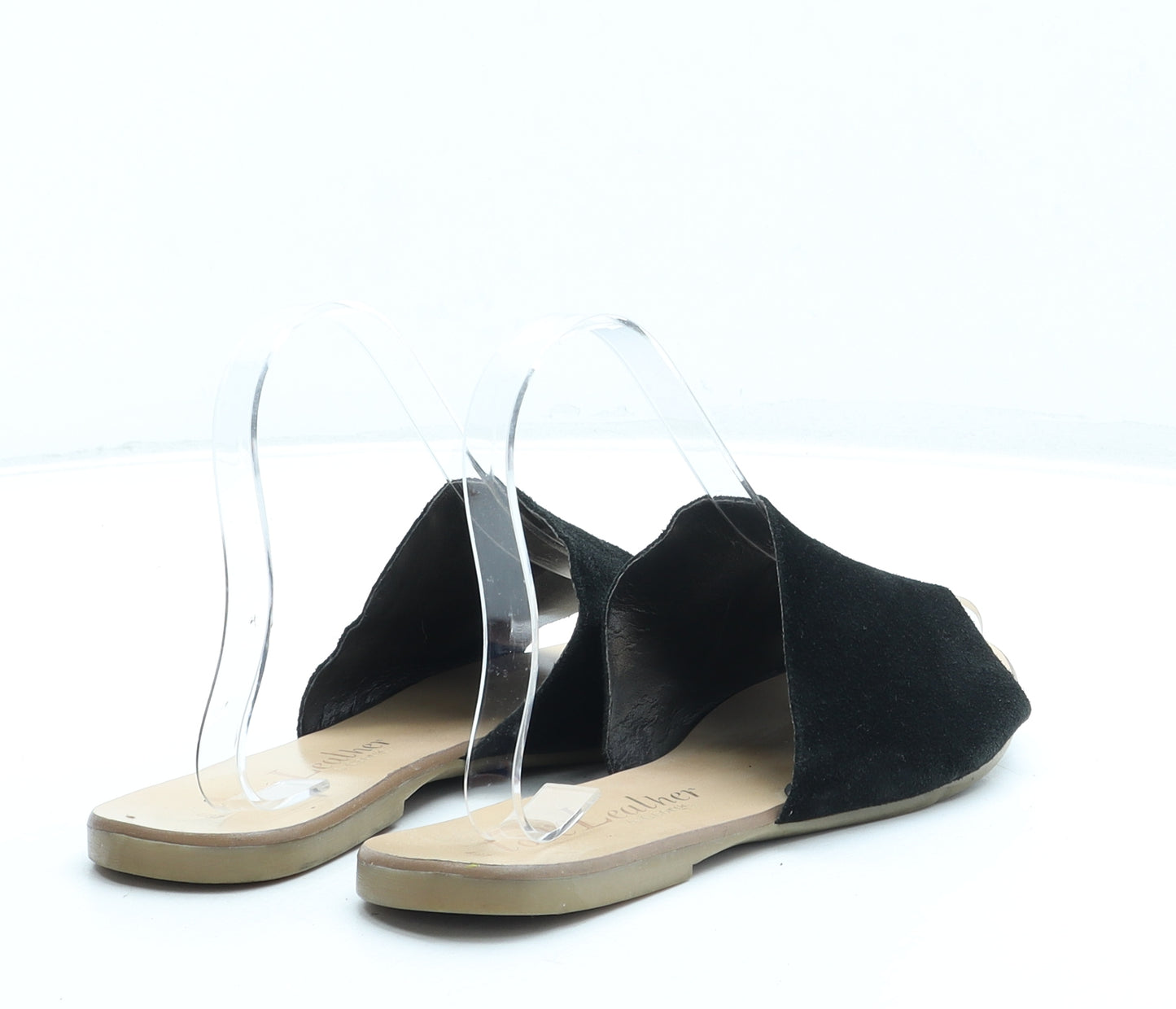 George Womens Black Leather Slip On Sandal UK 4 37