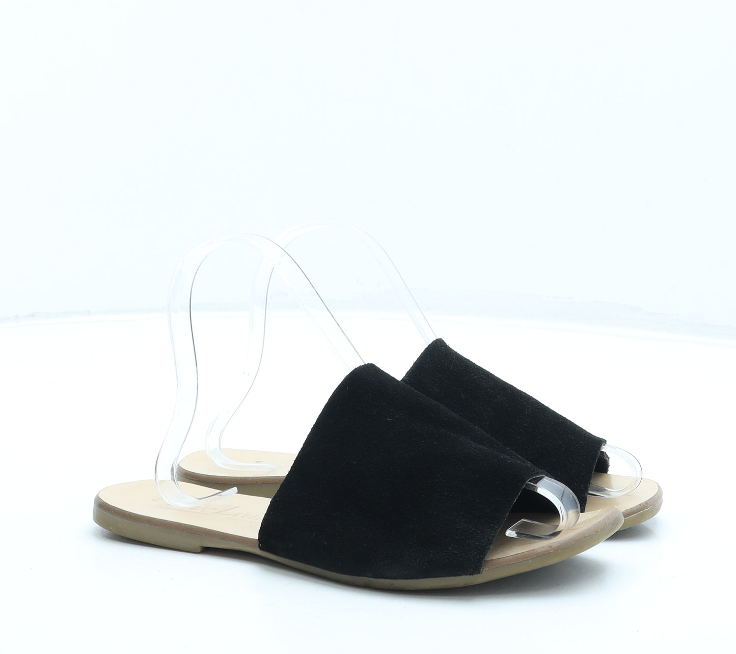 George Womens Black Leather Slip On Sandal UK 4 37
