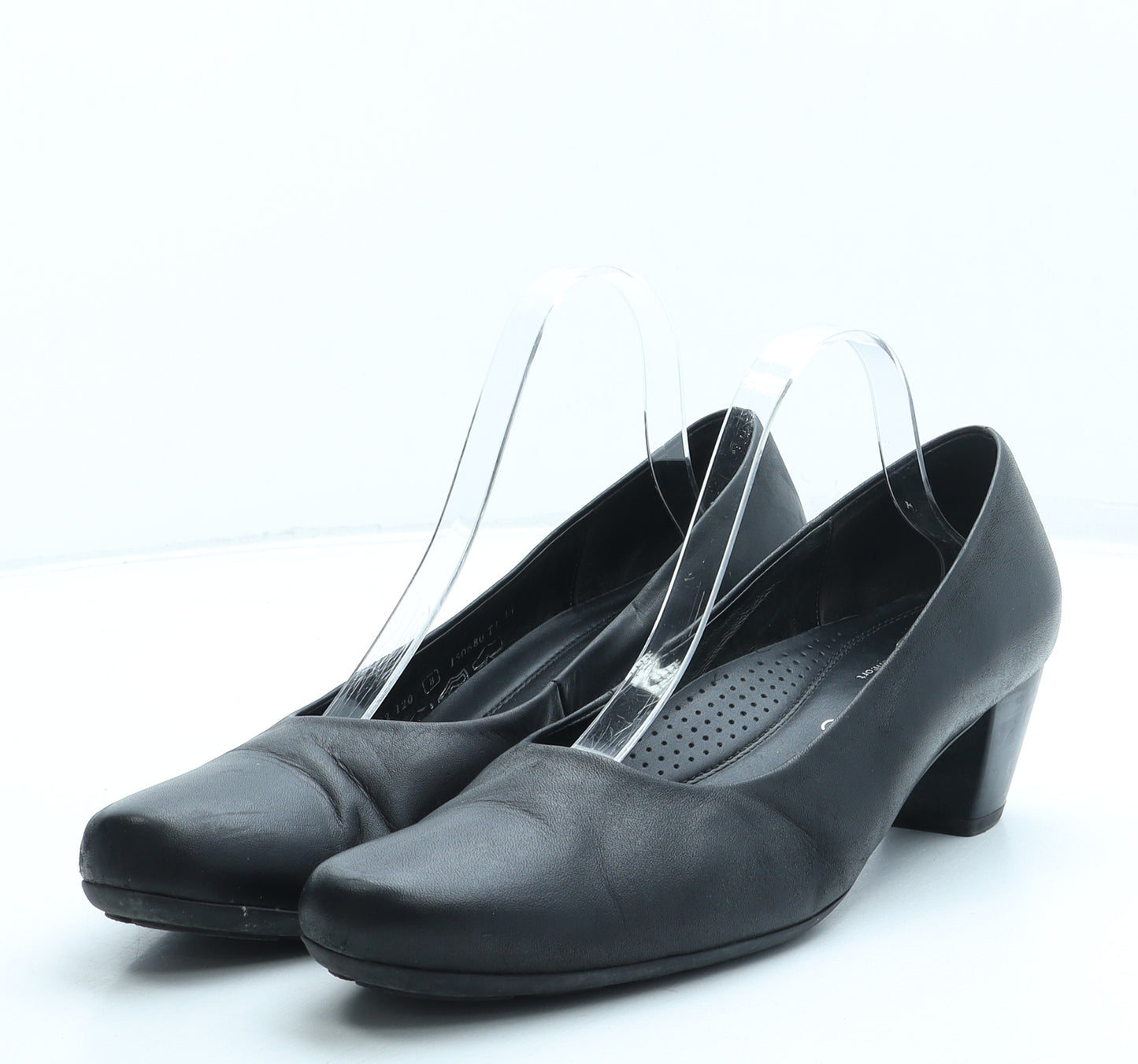 Gabor Womens Black Leather Court Heel UK 8