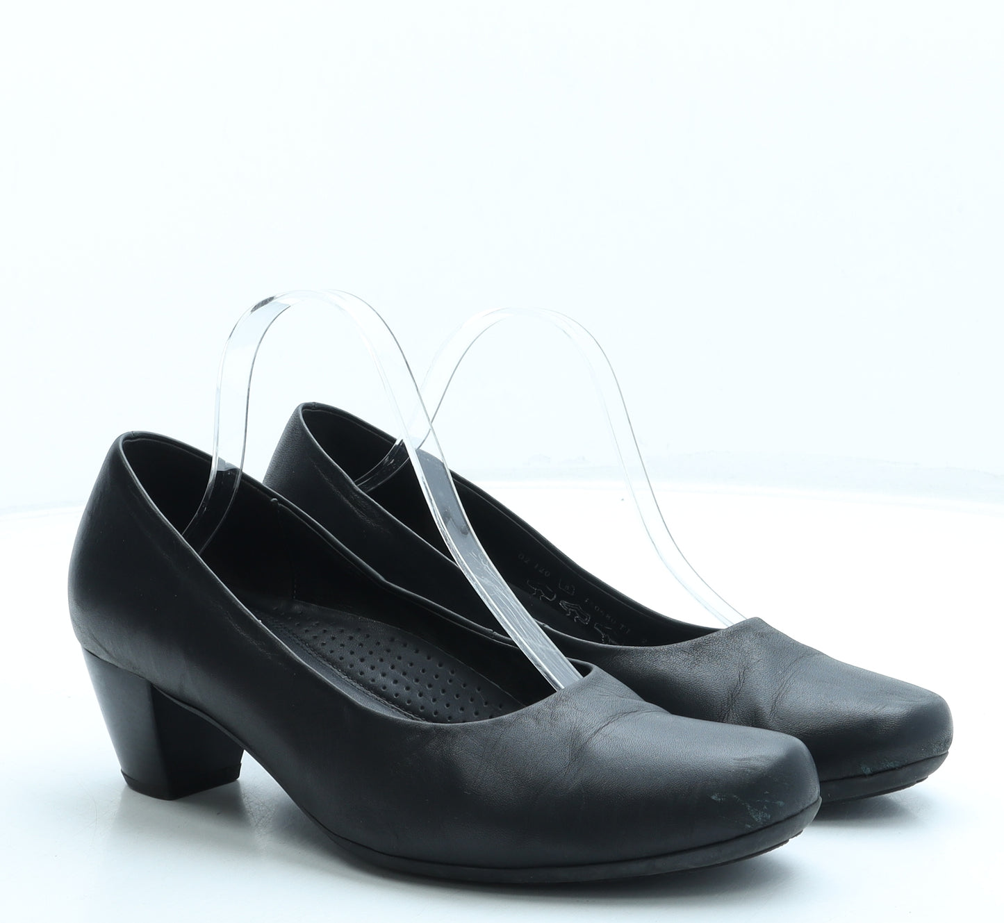 Gabor Womens Black Leather Court Heel UK 8