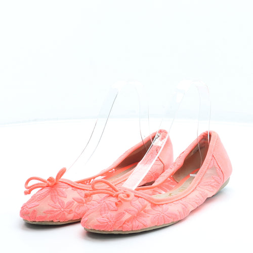 George Womens Pink Floral Polyester Ballet Flat UK 5 38
