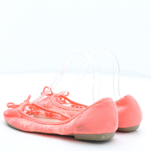 George Womens Pink Floral Polyester Ballet Flat UK 5 38