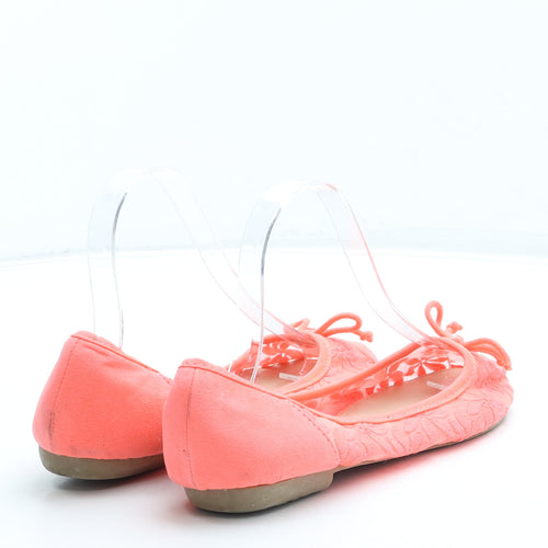 George Womens Pink Floral Polyester Ballet Flat UK 5 38